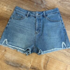 Cupshe Light Blue Denim Frayed Hem Jean Shorts